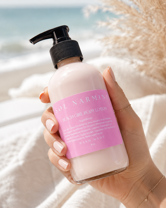Sol Narmina Beach Girl Body Lotion held in hand